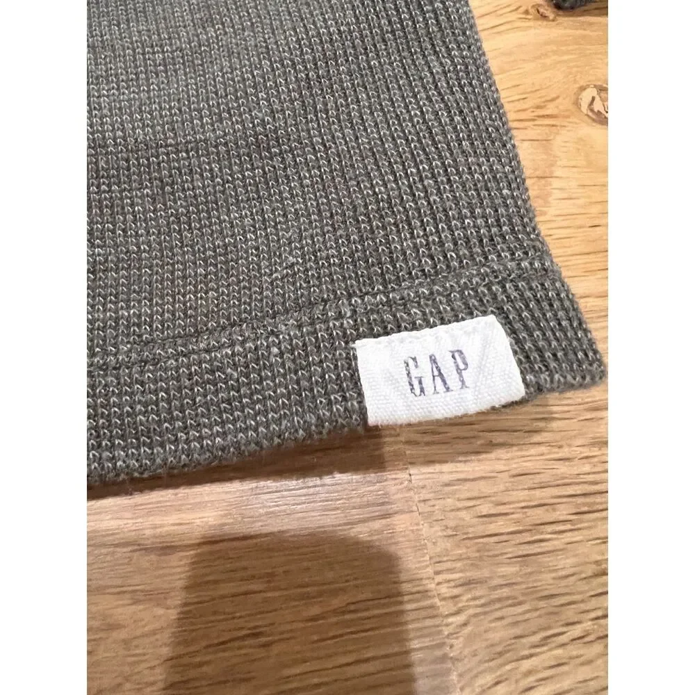 Baby Gap Toddler Waffle Knit Thermal Long Sleeve Shirt Charcoal Green Gray